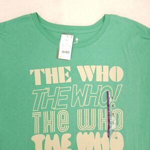 The Who Band Crew Neck Graphic T Shirt Mens Size Extra Large XL Green